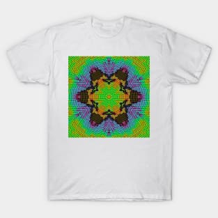 Weave Mandala Green Orange and Purple T-Shirt